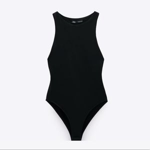 Women’s Zara High Neck Bodysuit Size Medium Black
